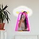 UFO mit Lichtstrahl LED-Neonschild für Gaming und Wohnzimmer