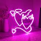 Herz mit Flügeln und Heiligenschein LED-Neonschild Schlafzimmer Wohnzimmer