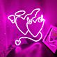 Herz mit Flügeln und Heiligenschein LED-Neonschild Schlafzimmer Wohnzimmer