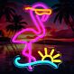 Flamingo mit Sonnenuntergang LED-Neonschild für Wohnzimmer und Bar