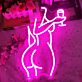 tanzende Frau mit Weinglas LED-Neonschild für Bar Club