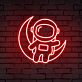 Astronaut auf Mond LED-Neonschild für Kinderzimmer Wohnzimmer