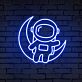 Astronaut auf Mond LED-Neonschild für Kinderzimmer Wohnzimmer