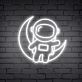 Light Up Your Space Adventure: Astronaut Sitting On The Moon Cute Neon Sign for Kids' Rooms, Play Areas, and Themed Parties