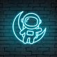 Astronaut auf Mond LED-Neonschild für Kinderzimmer Wohnzimmer