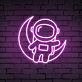Light Up Your Space Adventure: Astronaut Sitting On The Moon Cute Neon Sign for Kids' Rooms, Play Areas, and Themed Parties