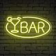 BAR LED Neonschild mit Cocktailmotiv für Bar und Club