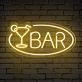 BAR LED Neonschild mit Cocktailmotiv für Bar und Club
