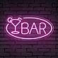 BAR LED Neonschild mit Cocktailmotiv für Bar und Club