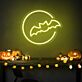 Fledermaus im Halbmond LED-Neonschild für Halloween Party