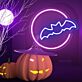 Fledermaus im Halbmond LED-Neonschild für Halloween Party