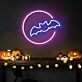 Fledermaus im Halbmond LED-Neonschild für Halloween Party