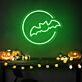 Fledermaus im Halbmond LED-Neonschild für Halloween Party