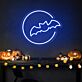 Fledermaus im Halbmond LED-Neonschild für Halloween Party