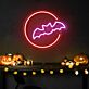 Fledermaus im Halbmond LED-Neonschild für Halloween Party