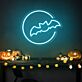Fledermaus im Halbmond LED-Neonschild für Halloween Party