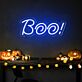 Add a spooky glow to your Halloween festivities, home decor, and haunted gatherings with the Boo Word Halloween Neon Sign.