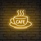 Brighten Up Your Café, Kitchen, or Coffee Nook with the Cafe Word Hot Cup Neon Sign.