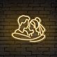 Add a Romantic Glow to Your Bedroom, Wedding, or Anniversary Celebration with the Cuddling Couple Shape Neon Sign.