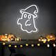 Geist mit Hexenhut LED-Neonschild für Halloween Party