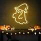 Geist mit Hexenhut LED-Neonschild für Halloween Party