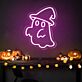 Geist mit Hexenhut LED-Neonschild für Halloween Party
