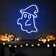 Geist mit Hexenhut LED-Neonschild für Halloween Party
