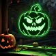 Halloween Kürbis mit grimmigem Gesicht LED-Neonschild für Wohnzimmer