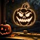 Halloween Kürbis mit grimmigem Gesicht LED-Neonschild für Wohnzimmer