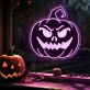 Halloween Kürbis mit grimmigem Gesicht LED-Neonschild für Wohnzimmer