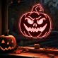 Halloween Kürbis mit grimmigem Gesicht LED-Neonschild für Wohnzimmer