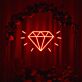Diamant Symbol LED-Neonschild für Wohnzimmer Schaufenster