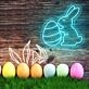Osterhase mit Osterei LED-Neonschild Wohnzimmer Osterdekoration