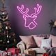 Rentierkopf mit Geweih LED-Neonschild Wohnzimmer Weihnachten