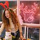 Rentierkopf mit Geweih LED-Neonschild Wohnzimmer Weihnachten