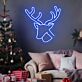 Rentierkopf mit Geweih LED-Neonschild Wohnzimmer Weihnachten