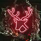 Rentierkopf mit Geweih LED-Neonschild Wohnzimmer Weihnachten