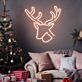 Rentierkopf mit Geweih LED-Neonschild Wohnzimmer Weihnachten