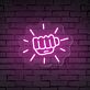Brighten Up Your Gym, Office, and Game Nights with the Fist Sparkle Gym Neon Sign.