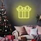 Geschenkbox mit Schleife LED-Neonschild für Weihnachten Wohnzimmer