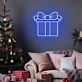 Geschenkbox mit Schleife LED-Neonschild für Weihnachten Wohnzimmer