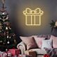Geschenkbox mit Schleife LED-Neonschild für Weihnachten Wohnzimmer