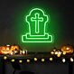 Grabstein mit Kreuz LED-Neonschild für Halloween Party