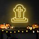 Grabstein mit Kreuz LED-Neonschild für Halloween Party