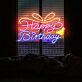 Brighten Your Birthday Bash or Celebratory Space with the Happy Birthday Words Ribbon Tie Neon Sign for Home, Office, or Bar Decor.