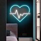 Herz mit Herzschlaglinie LED-Neonschild Wohnzimmer Bar