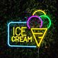 Personalisiertes Gelato LED-Neonschild mit Eiswaffel-Motiv