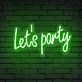 Elevate Your Celebrations: Lets Party Words Neon Sign for Special Occasions - Perfect for Weddings, Office Parties, and Home Decor.