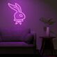 Hasenkopf mit Schleife LED-Neonschild Wohnzimmer Schlafzimmer