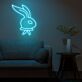 Hasenkopf mit Schleife LED-Neonschild Wohnzimmer Schlafzimmer